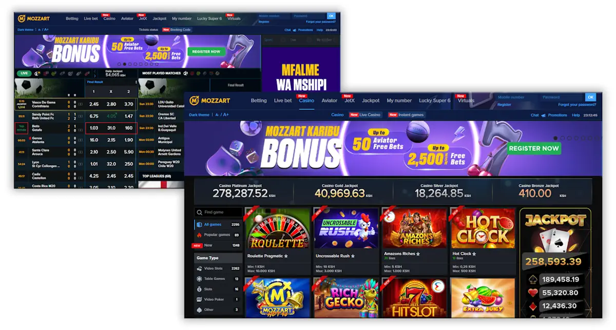 Mozzartbet Sportsbook and Casino Screenshot